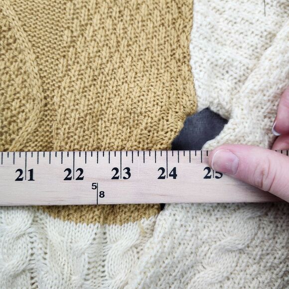 CUPSHE Womens Colorblock Round Neck Long Sleeve Sweater Large - Picture 8 of 8